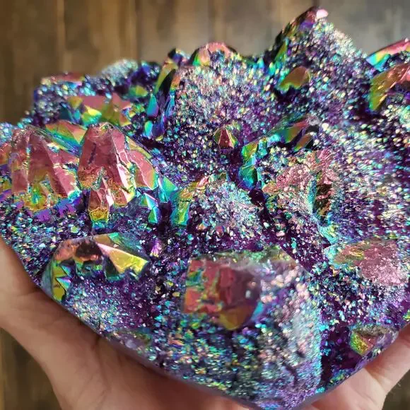 3lbs+ Pineapple Quartz Heart Aura Rainbow Angel Crystal XL Carving1450 Grams